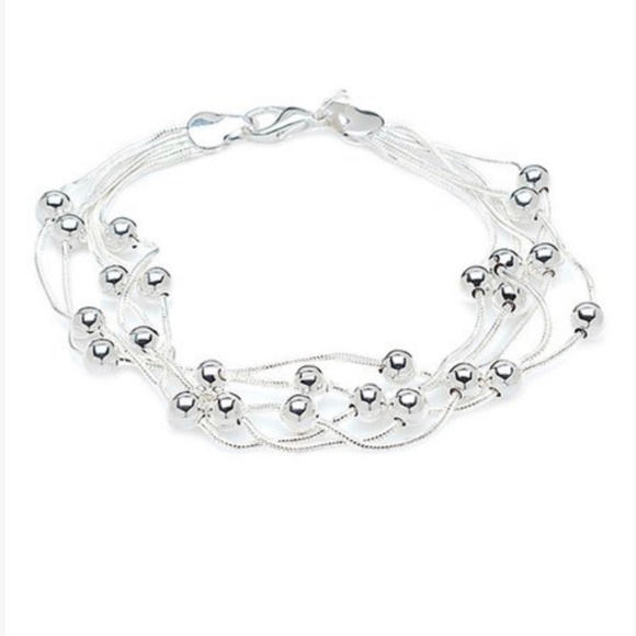 NWT Sterling Silver Ball-Snake Chain Bracelet - Picture 3 of 4